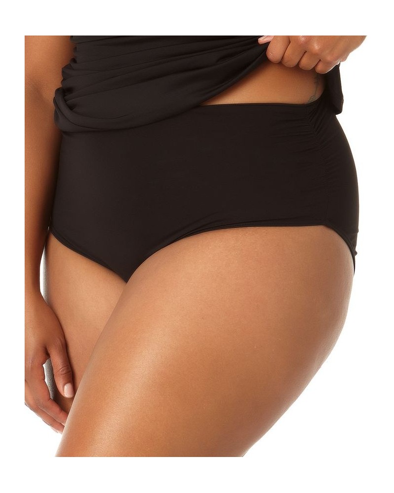 Plus Size Printed Tankini Top & High-Waist Bikini Bottoms Black Noire $42.84 Swimsuits