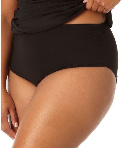 Plus Size Printed Tankini Top & High-Waist Bikini Bottoms Black Noire $42.84 Swimsuits