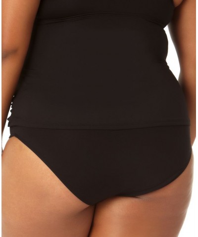 Plus Size Printed Tankini Top & High-Waist Bikini Bottoms Black Noire $42.84 Swimsuits