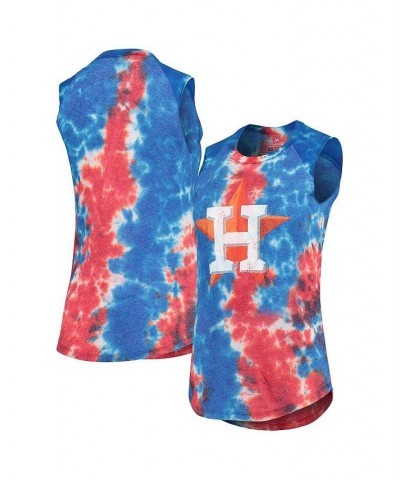 Women's Threads Red and Blue Houston Astros Tie-Dye Tri-Blend Muscle Tank Top Red, Blue $23.10 Tops