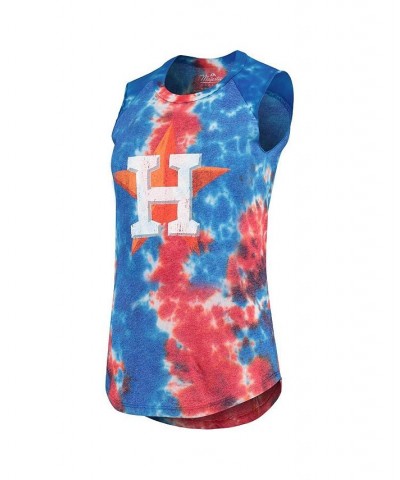 Women's Threads Red and Blue Houston Astros Tie-Dye Tri-Blend Muscle Tank Top Red, Blue $23.10 Tops