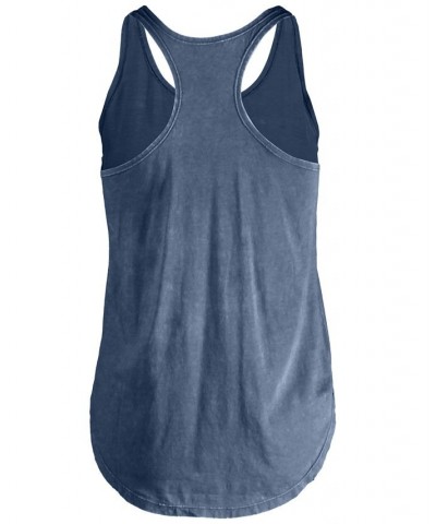 Women's Peace Love and Sun Cotton Tank Top Blue $22.26 Tops