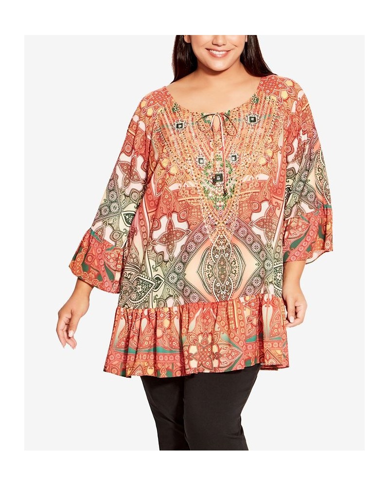 Plus Size Zelma Tunic Top Coastal Tile $32.56 Tops