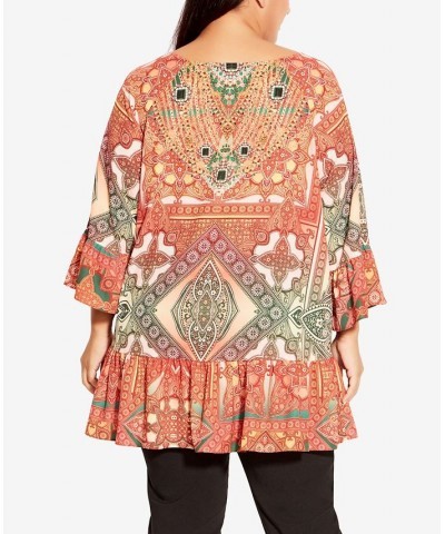 Plus Size Zelma Tunic Top Coastal Tile $32.56 Tops