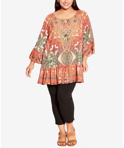 Plus Size Zelma Tunic Top Coastal Tile $32.56 Tops