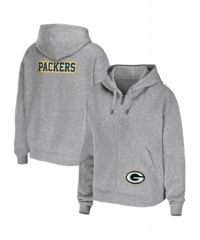 Women's Heather Gray Green Bay Packers Plus Size Full-Zip Hoodie Gray $40.70 Sweatshirts