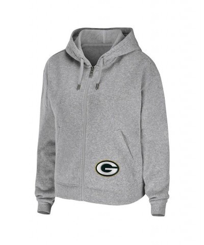 Women's Heather Gray Green Bay Packers Plus Size Full-Zip Hoodie Gray $40.70 Sweatshirts