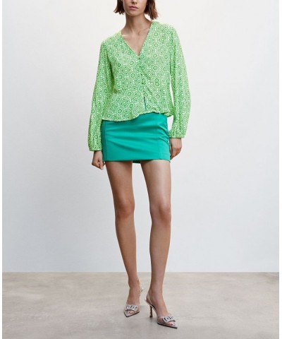 Women's Geometric-Print Blouse Green $24.08 Tops