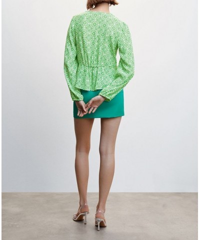 Women's Geometric-Print Blouse Green $24.08 Tops