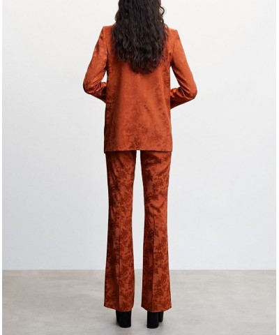 Women's Jacquard Blazer Orange $67.20 Jackets