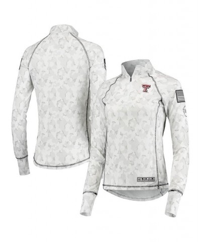 Women's White Texas Tech Red Raiders OHT Military-Inspired Appreciation Officer Arctic Camo 1/4-Zip Jacket White $25.30 Jackets