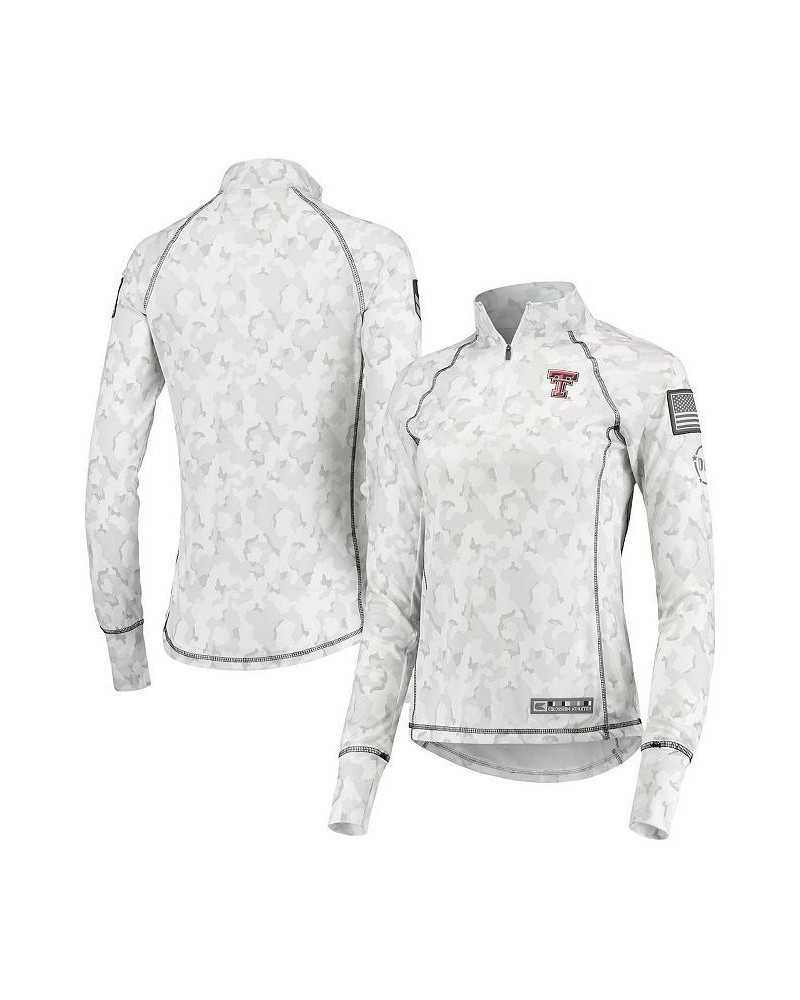 Women's White Texas Tech Red Raiders OHT Military-Inspired Appreciation Officer Arctic Camo 1/4-Zip Jacket White $25.30 Jackets