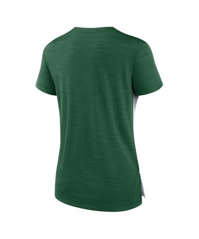 Women's White Green New York Jets Impact Exceed Performance Notch Neck T-shirt White, Green $22.05 Tops