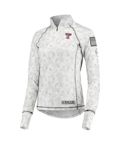 Women's White Texas Tech Red Raiders OHT Military-Inspired Appreciation Officer Arctic Camo 1/4-Zip Jacket White $25.30 Jackets