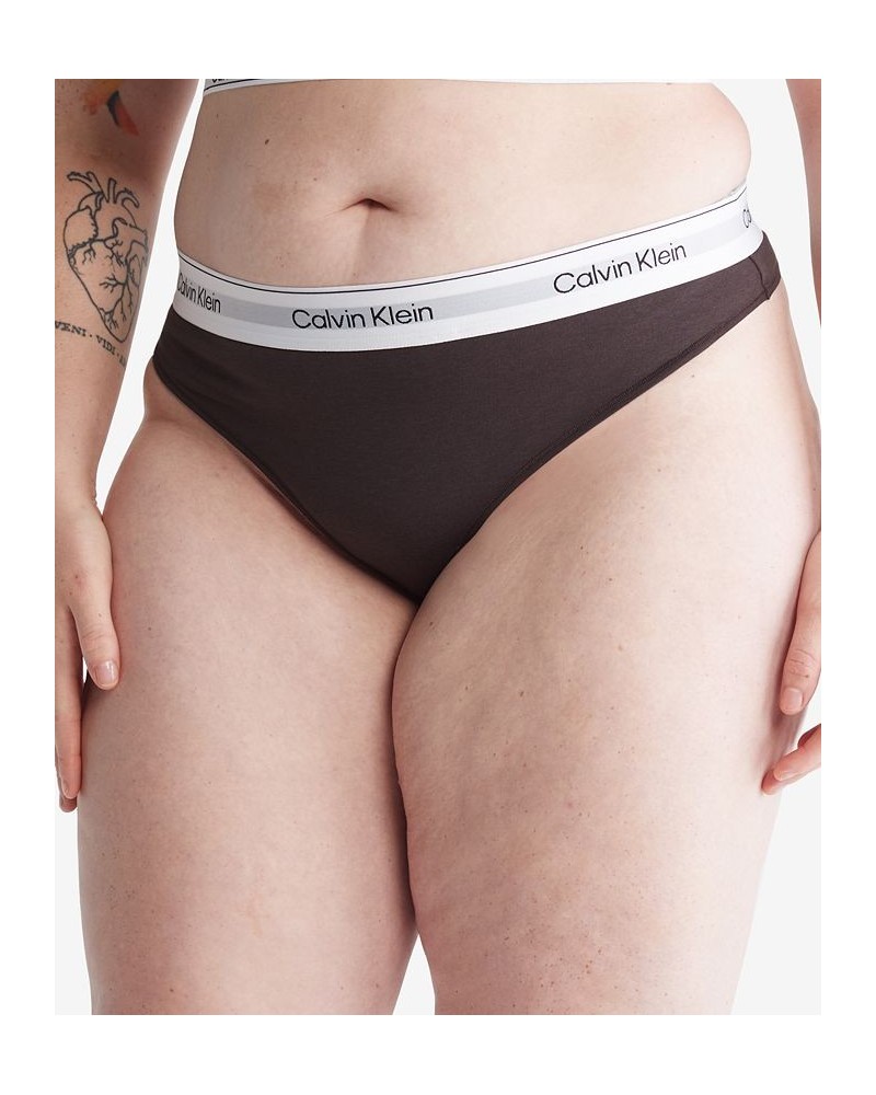 Plus Size Modern Naturals Thong Underwear QF7046 Gray $12.99 Panty