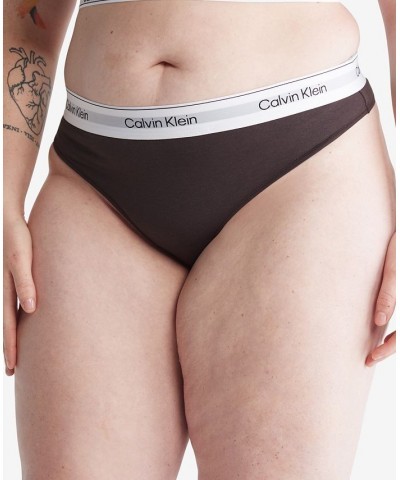 Plus Size Modern Naturals Thong Underwear QF7046 Gray $12.99 Panty