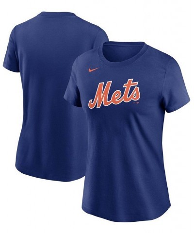 Women's Royal New York Mets Wordmark T-shirt Royal $26.54 Tops