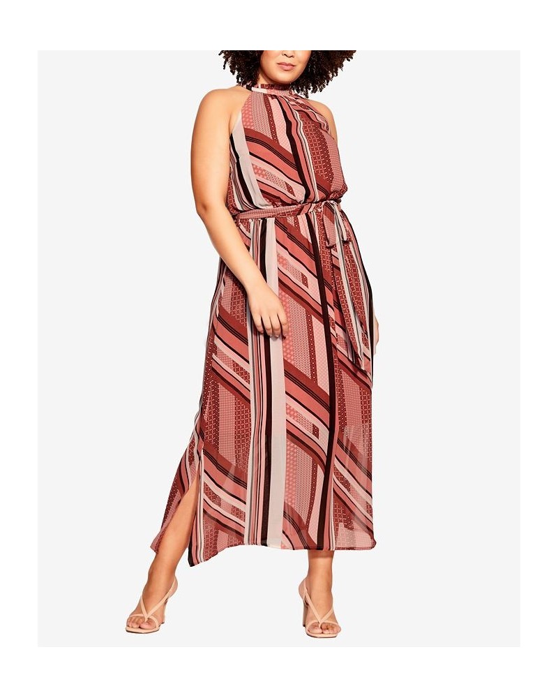 Trendy Plus Size Addison Maxi Dress Rose Artisan Scarf $46.19 Dresses