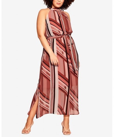 Trendy Plus Size Addison Maxi Dress Rose Artisan Scarf $46.19 Dresses