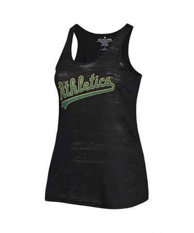 Women's Black Oakland Athletics Plus Size Swing for the Fences Tri-Blend Racerback Tank Top Black $27.26 Tops