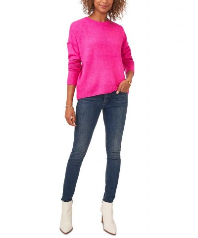 Long Sleeve Extend Shoulder Sweater Purple $17.26 Sweaters