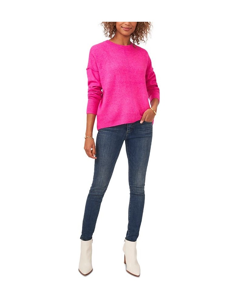 Long Sleeve Extend Shoulder Sweater Purple $17.26 Sweaters