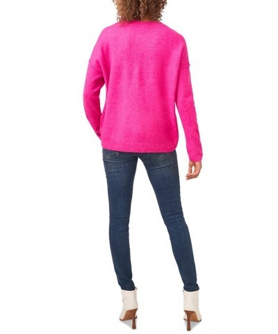 Long Sleeve Extend Shoulder Sweater Purple $17.26 Sweaters