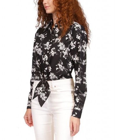 Women's Cotton Botanical Tie Shirt Multi $33.02 Tops