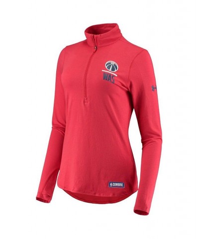 Women's Red Washington Wizards Combine Authentic Lockup Tri-Blend Performance Half-Zip Jacket Red $36.75 Jackets