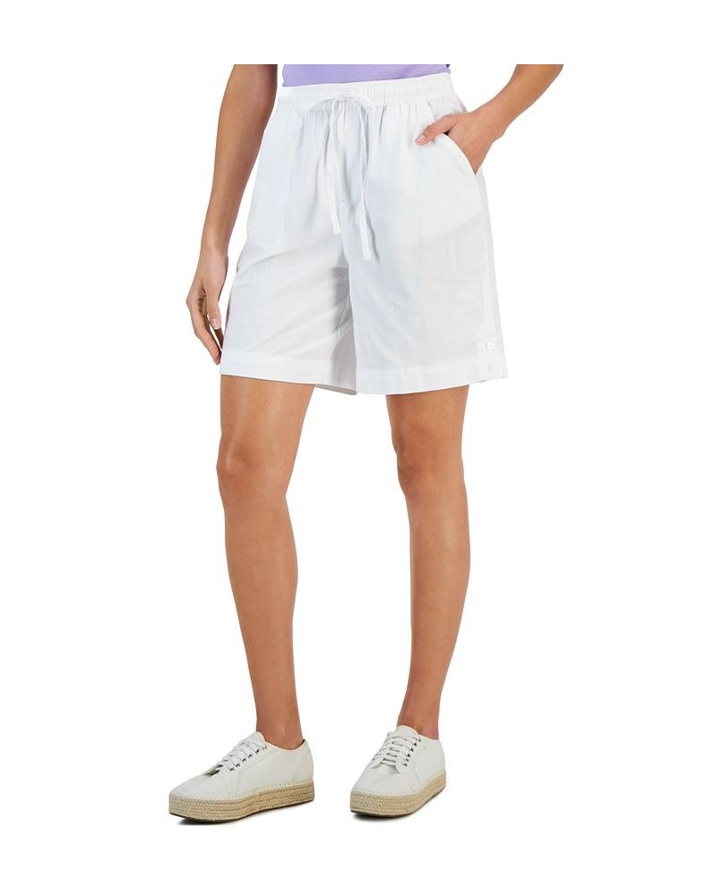 Petite Emilia Cotton High-Rise Pull-On Shorts Bright White $9.45 Shorts