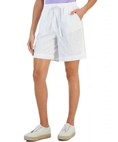 Petite Emilia Cotton High-Rise Pull-On Shorts Bright White $9.45 Shorts