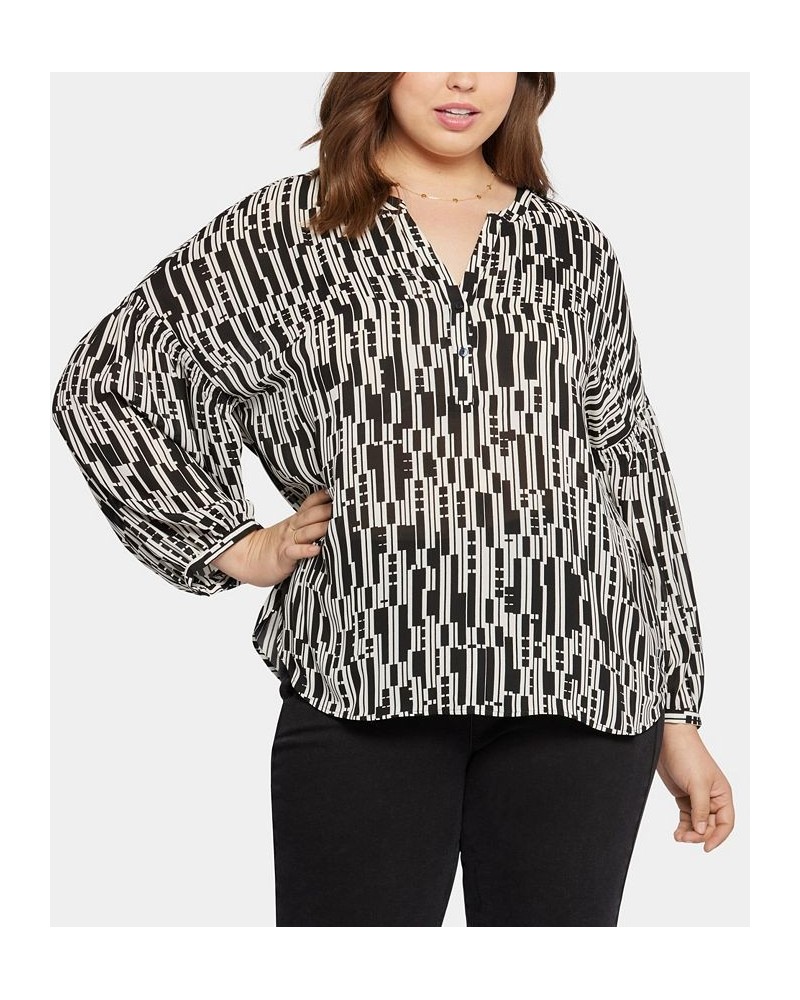 Plus Size Paulina Peasant Blouse Giselle Geo $29.48 Tops