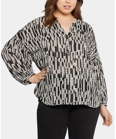 Plus Size Paulina Peasant Blouse Giselle Geo $29.48 Tops