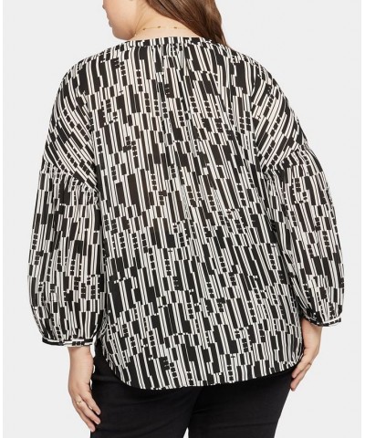 Plus Size Paulina Peasant Blouse Giselle Geo $29.48 Tops