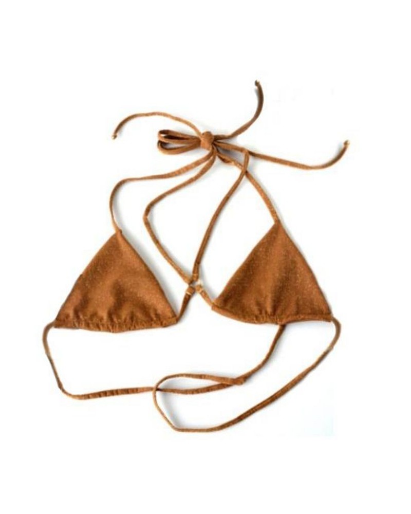 Adult Women's Plus Size Noami Criss-Cross Bikini Top Gold $46.75 Swimsuits