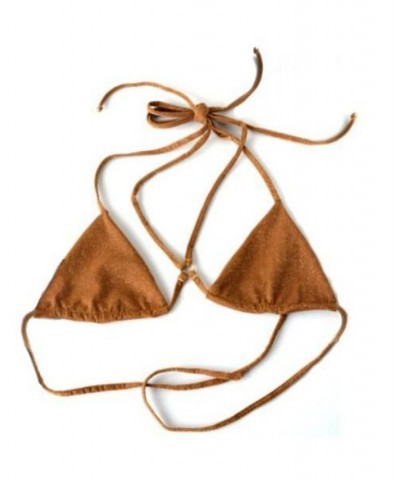 Adult Women's Plus Size Noami Criss-Cross Bikini Top Gold $46.75 Swimsuits