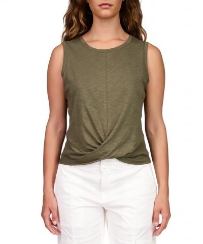 Women's Twist-Front Tank Top Green $26.46 Tops