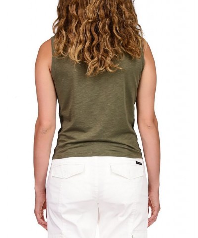 Women's Twist-Front Tank Top Green $26.46 Tops