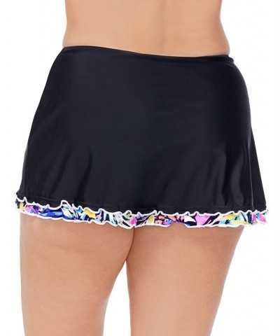 Plus Size Mariposa Ruched Swim Skirt Black $31.34 Swimsuits