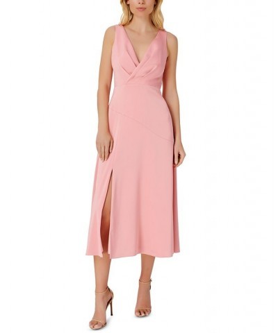 Women's Satin Midi Dress Deep Rose $42.11 Dresses