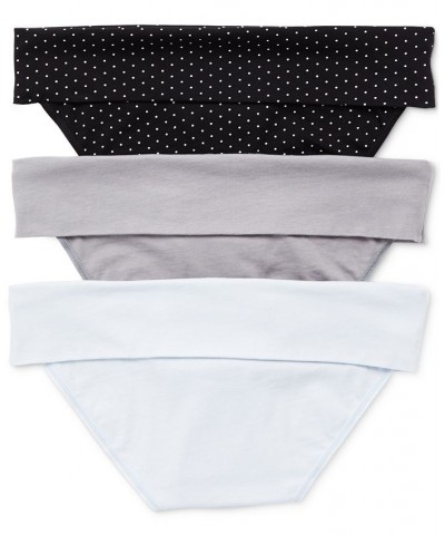 Plus Size Maternity Fold Over Panties (3 Pack) Blue Multi Pack $16.50 Panty