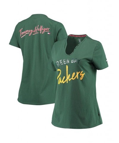 Women's Green Green Bay Packers Riley V-Neck T-Shirt Green $23.39 Tops