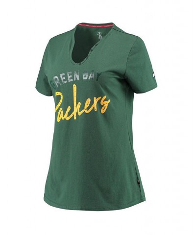 Women's Green Green Bay Packers Riley V-Neck T-Shirt Green $23.39 Tops