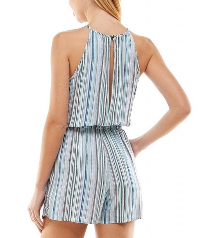 Juniors' Striped Romper Blue Multi $14.79 Shorts