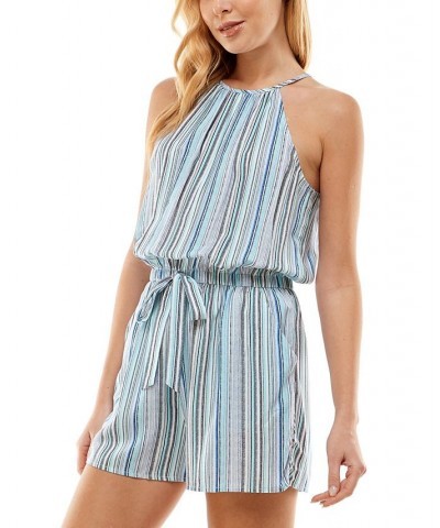 Juniors' Striped Romper Blue Multi $14.79 Shorts