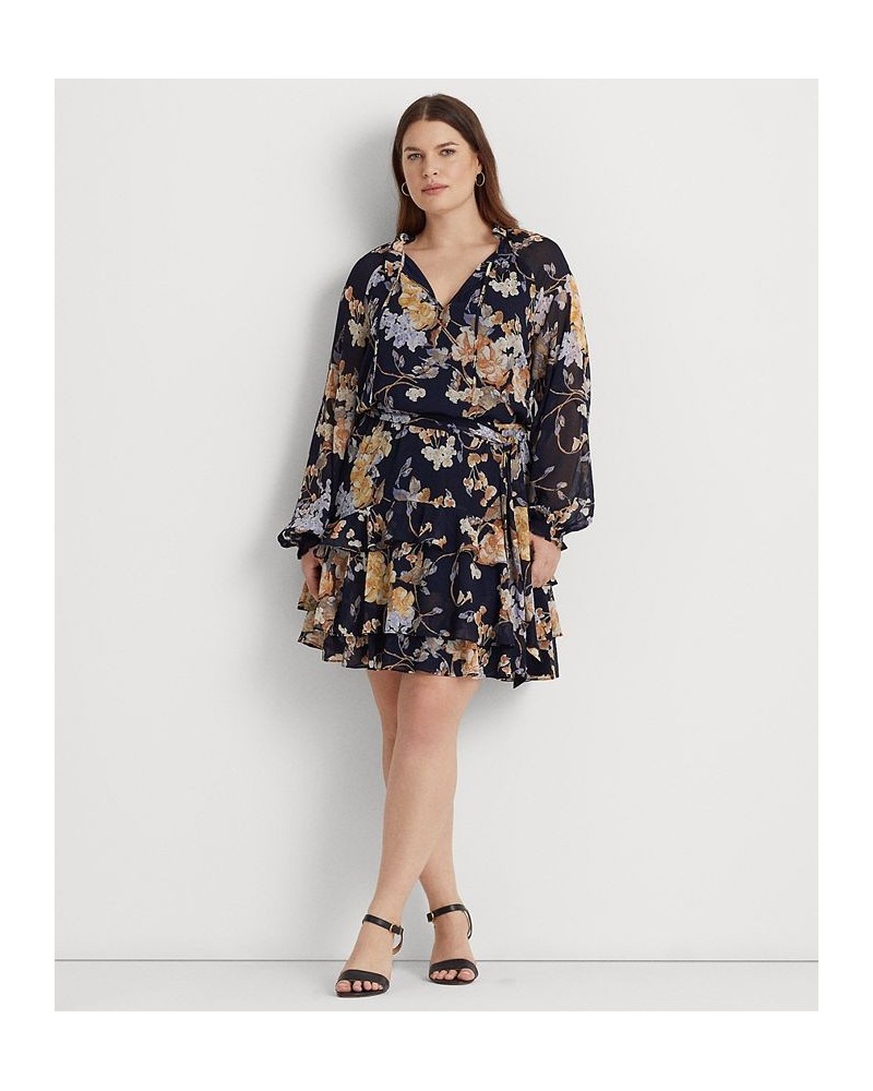 Plus Size Crinkle Dress Navy Multi $68.25 Dresses