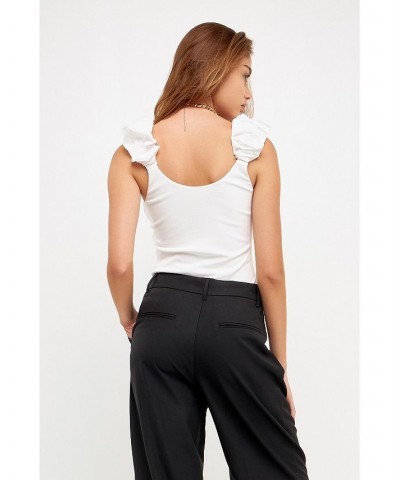 Women's Puffy Sleeve Top White $28.20 Tops