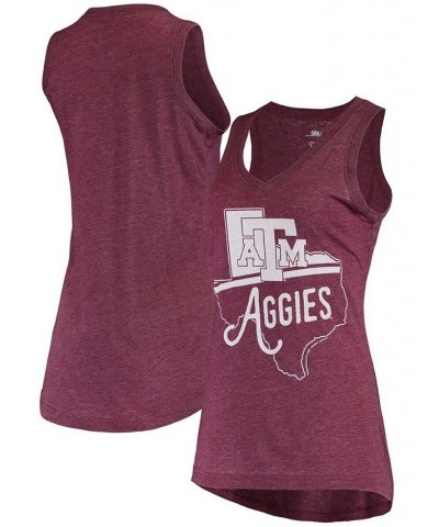 Women's Maroon Texas A M Aggies Ferris Melange V-Neck Tank Top Maroon $17.84 Tops