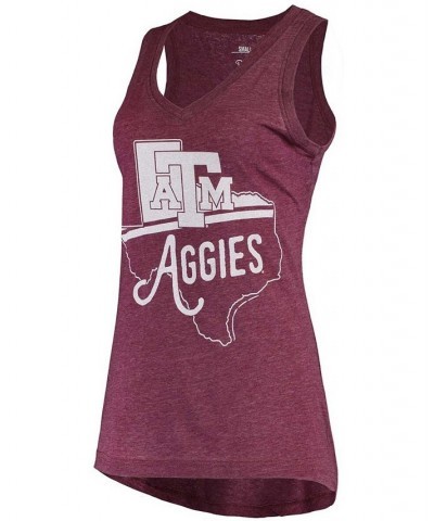 Women's Maroon Texas A M Aggies Ferris Melange V-Neck Tank Top Maroon $17.84 Tops