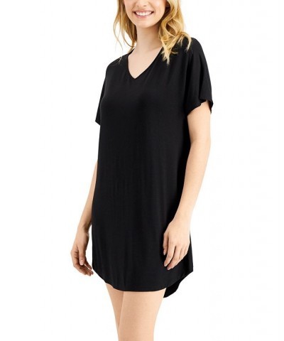 Women's V-Neck Sleep Shirt Black $14.19 Sleepwear